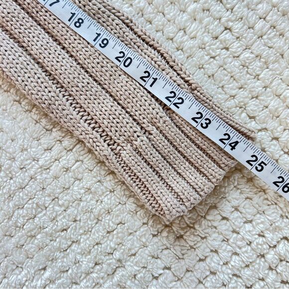 Leo and Nicole Cotton Cable Knit Light Mocha Fisherman Sweater SZ XL - Picture 6 of 15